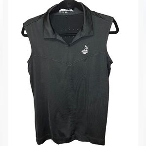 Nike Golf black sleeveless polo pioneers logo medium